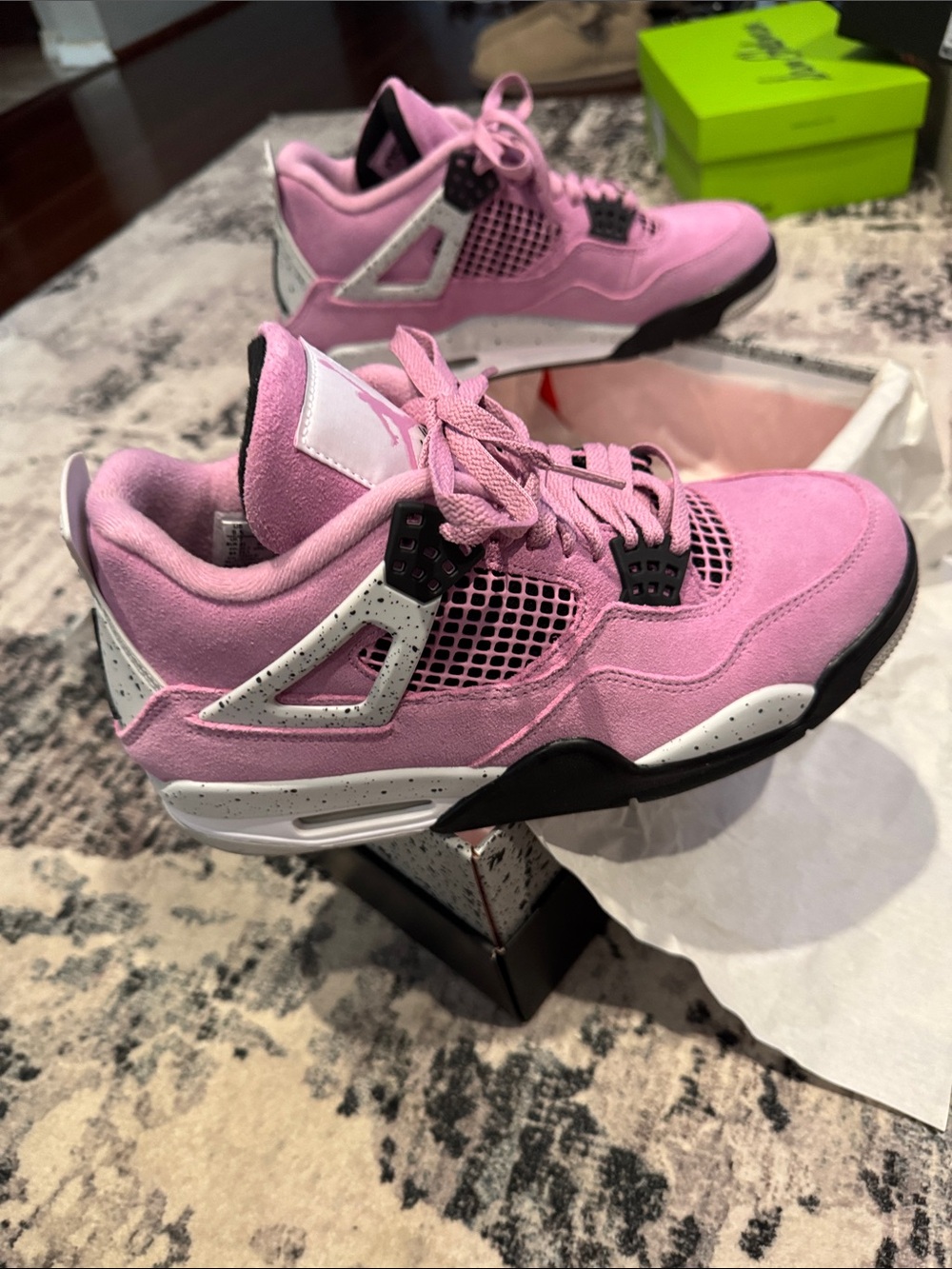 Woman’s Jordan 4’s Nike Pink Suede Women's Sneakers size 9.5